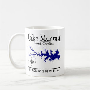 Lake Murray South Carolina Map Coordinates Artwork Coffee Mug