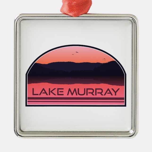 Lake Murray South Carolina Red Sunrise Metal Ornament (Front)