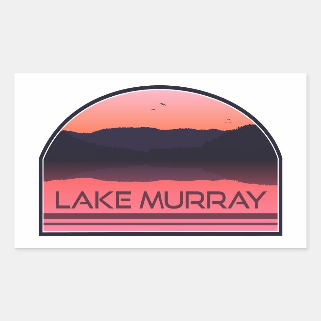 Lake Murray South Carolina Red Sunrise Rectangular Sticker (Front)