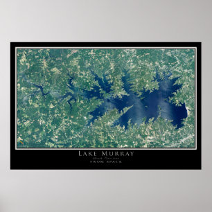 Lake Murray South Carolina Satellite Poster Map