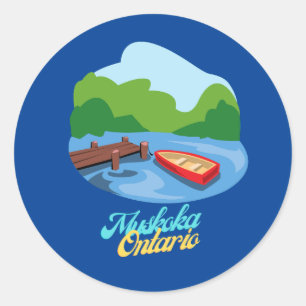 Lake Muskoka Ontario Canada Classic Round Sticker