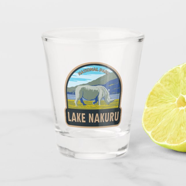 Lake Nakuru National Park White Rhinoceros Travel Shot Glass (Front)