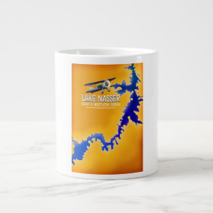 Lake Nasser Egypt and Sudan Map Large Coffee Mug