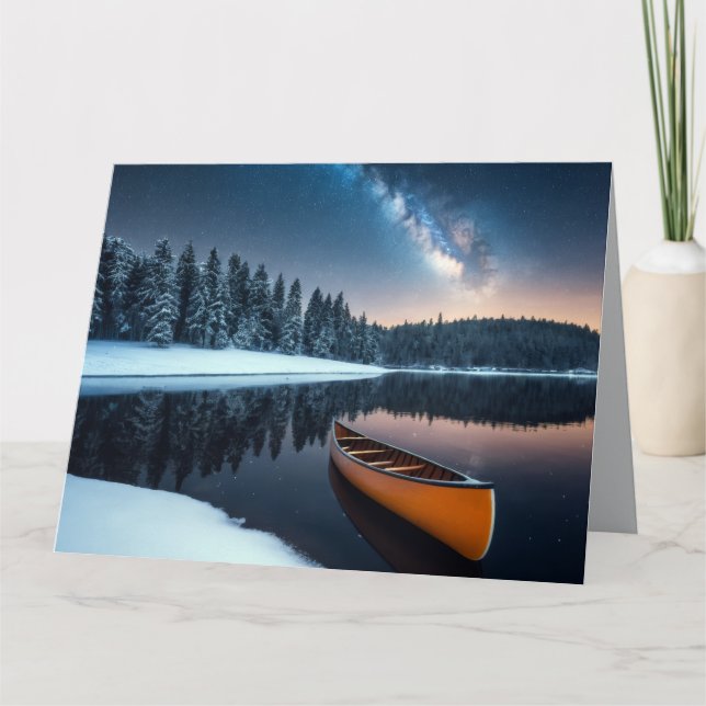 Lake Nature Outdoors Landscape Calm Peaceful Relax Card (Front)