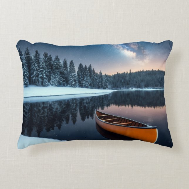 Lake Nature Outdoors Landscape Calm Peaceful Relax Decorative Cushion (Front)