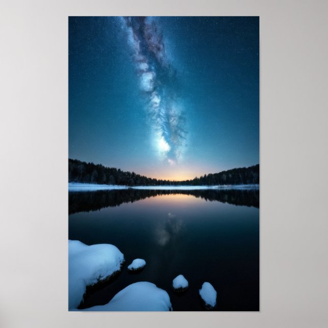 Lake Nature Outdoors Landscape Calm Peaceful Relax Poster (Front)