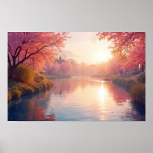 Lake Nature Outdoors Landscape Calm Peaceful Relax Poster