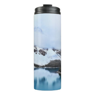 LAKE NEAR SNOW COVERED MOUNTAIN DURING DAYTIME THERMAL TUMBLER