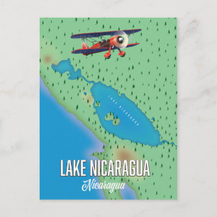 Lake Nicaragua,Nicaragua map Postcard