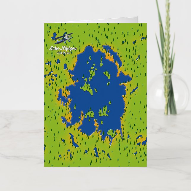 Lake Nipigon Foil Greeting Card (Front)