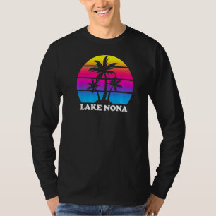 Lake Nona Florida Retro Palm Tree Sunset Vacation T-Shirt