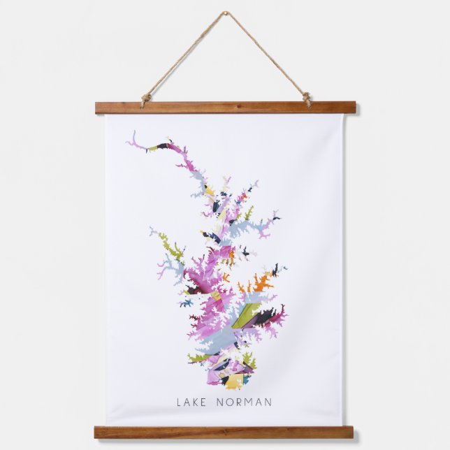 Lake Norman LKN Map Silhouette Wall Art (Front)