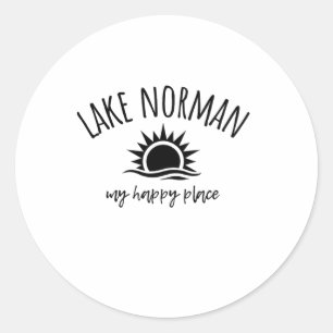 Lake Norman My Happy Place Nc Boating Fishing Camp Classic Round Sticker
