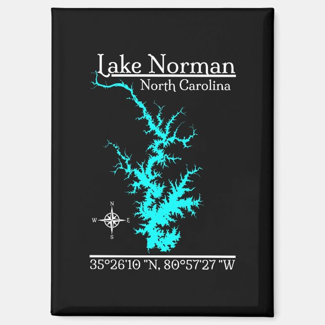 Lake Norman North Carolina Coordinates Magnet (Front)