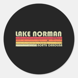 Lake Norman North Carolina Funny Fishing Camping S Classic Round Sticker