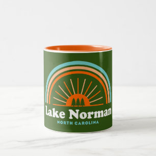 Lake Norman North Carolina Rainbow Two-Tone Coffee Mug