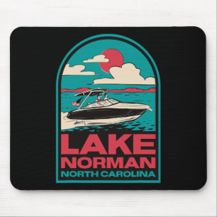 Lake Norman Retro Boating Nc Mouse Pad