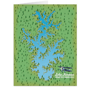 Lake Norman South Carolina retro map