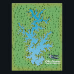 Lake Norman South Carolina retro map Poster<br><div class="desc">Lake Norman South Carolina retro map decorated with a classic bi plane.</div>