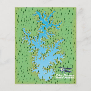 Lake Norman South Carolina retro map Poster Flyer