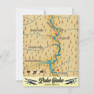 Lake Oahe South Dakota map