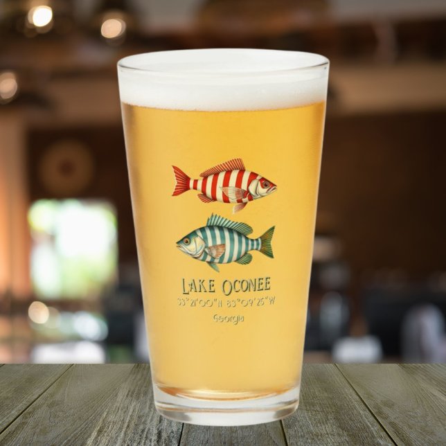Lake Oconee Georgia fish drinks bar Glass (Creator Uploaded)
