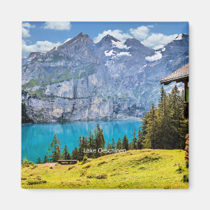 Lake Oeschinen scenic photograph Magnet