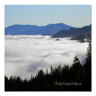 Lake of Fog through trees... Poster