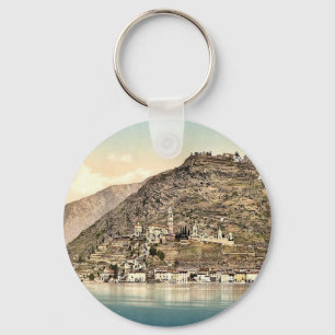 Lake of Lugano, Morcote, Tessin, Switzerland vinta Key Ring