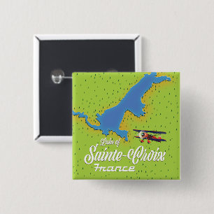 Lake of Sainte-Croix France Travel map 15 Cm Square Badge