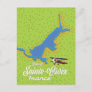 Lake of Sainte-Croix France Travel map Postcard