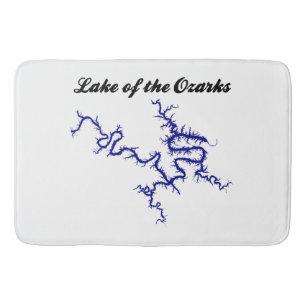 Lake of the Ozarks Missouri Blue Shoreline Map Bath Mat