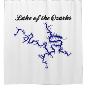 Lake of the Ozarks Missouri Blue Shoreline Map Shower Curtain