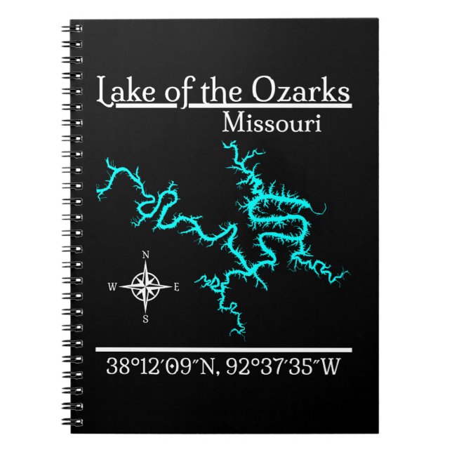 Lake of the Ozarks Missouri Map Coordinates Notebook (Front)