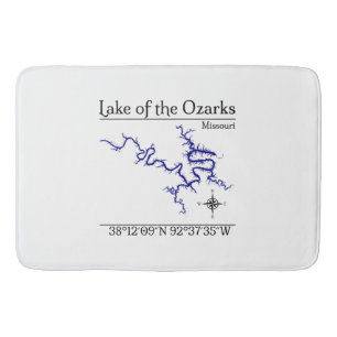Lake of the Ozarks Missouri Map Large Bath Mat