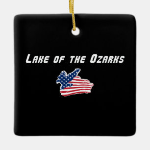 Lake of the Ozarks Missouri Patriotic Eagle Ceramic Ornament