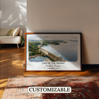 Lake of the Ozarks Missouri Poster, Watercolor