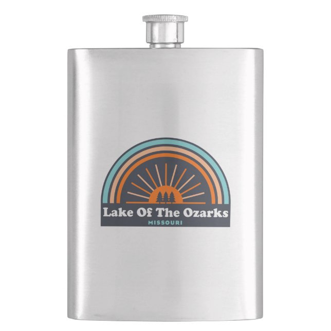 Lake Of The Ozarks Missouri Rainbow Hip Flask (Front)