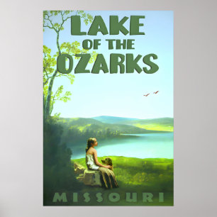 Lake of the Ozarks Missouri Retro Travel Poster