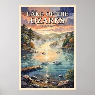 Lake of the Ozarks Missouri Vintage Travel Poster