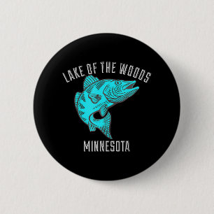 Lake of the Woods Minnesota Walleye Fishing 6 Cm Round Badge