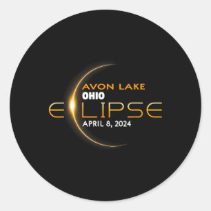 Lake Ohio Total Solar Eclipse 2024 Classic Round Sticker