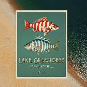 Lake Okeechobee Florida fish Postcard