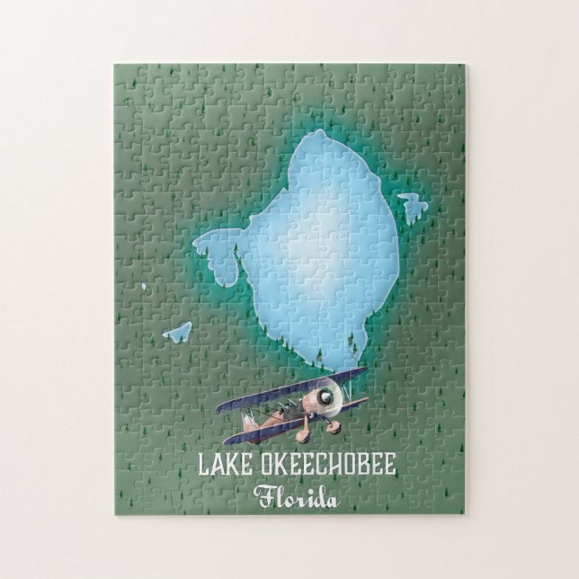 Lake Okeechobee Florida map. Jigsaw Puzzle (Vertical)