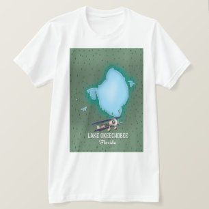 Lake Okeechobee Florida map. T-Shirt