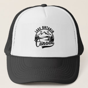 Lake Ontario Black & White Scenic Black & White Trucker Hat