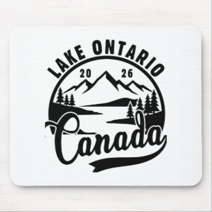 Lake Ontario Black & White Scenic Graphic Mouse Pad
