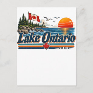Lake Ontario Est. 1615 Vintage Sunset Postcard