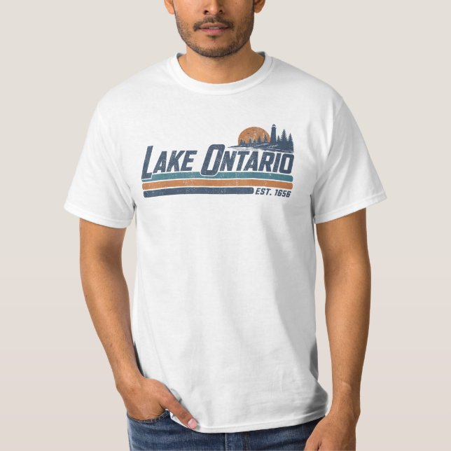 Lake Ontario EST 1656 Sun Retro  T-Shirt (Front)