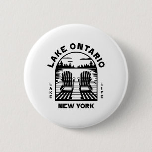 Lake Ontario New York Outdoors Vintage 6 Cm Round Badge